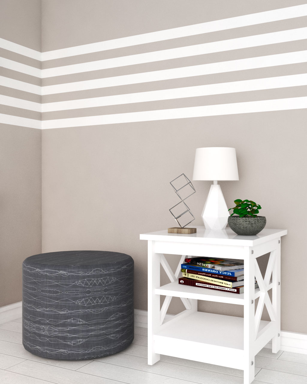 horizontal stripes on walls