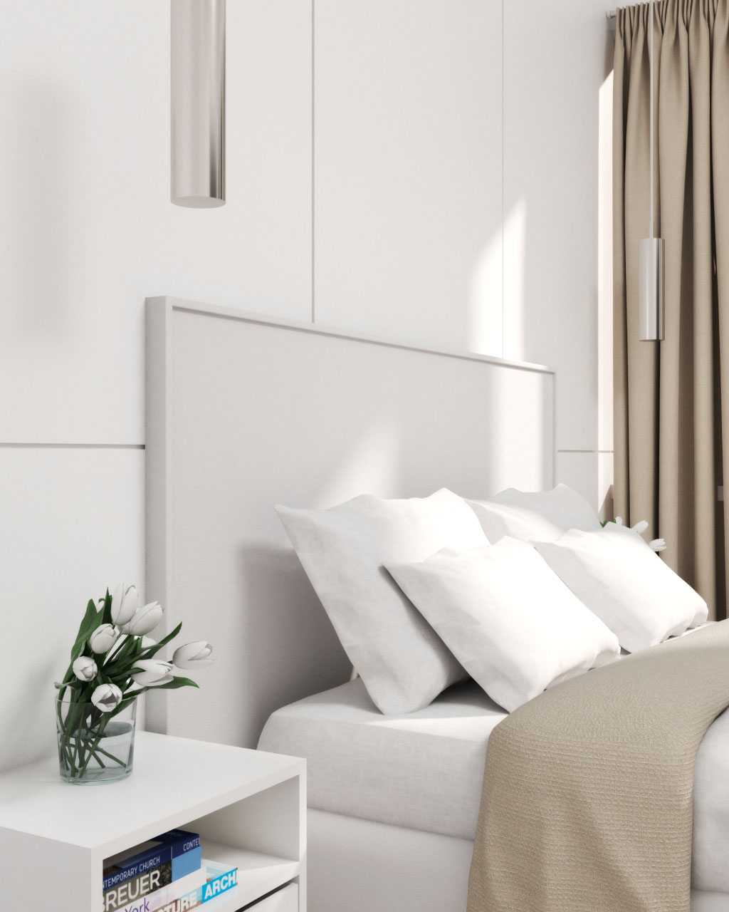 Monochromatic Modern Bedroom Design - roomdsign.com
