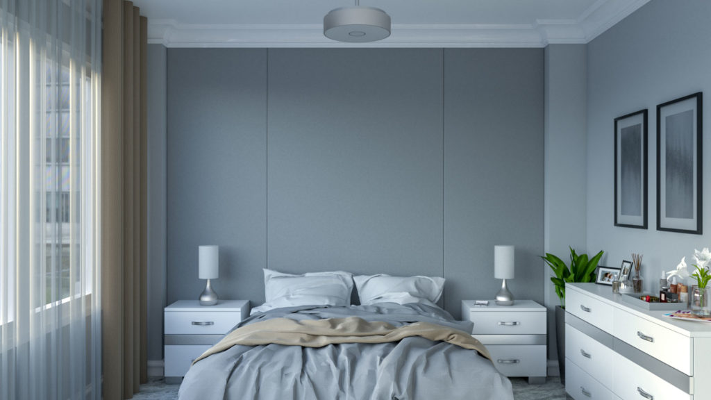 Glamour and Luxurious Silver Small Bedroom