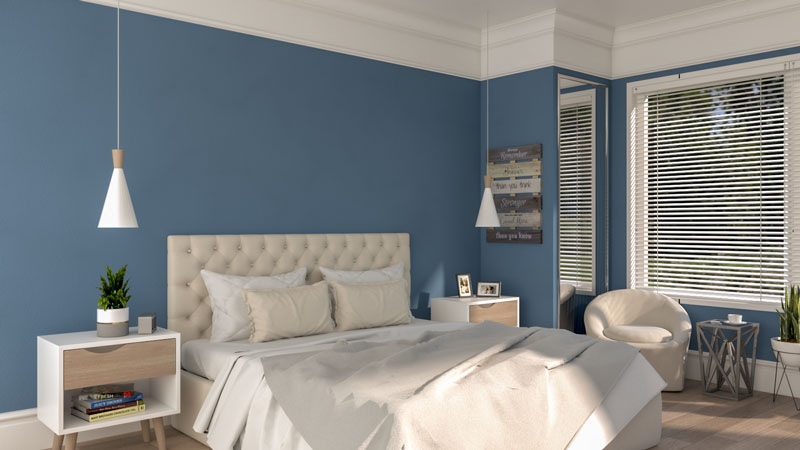 Classic Blue and White Bedroom Design