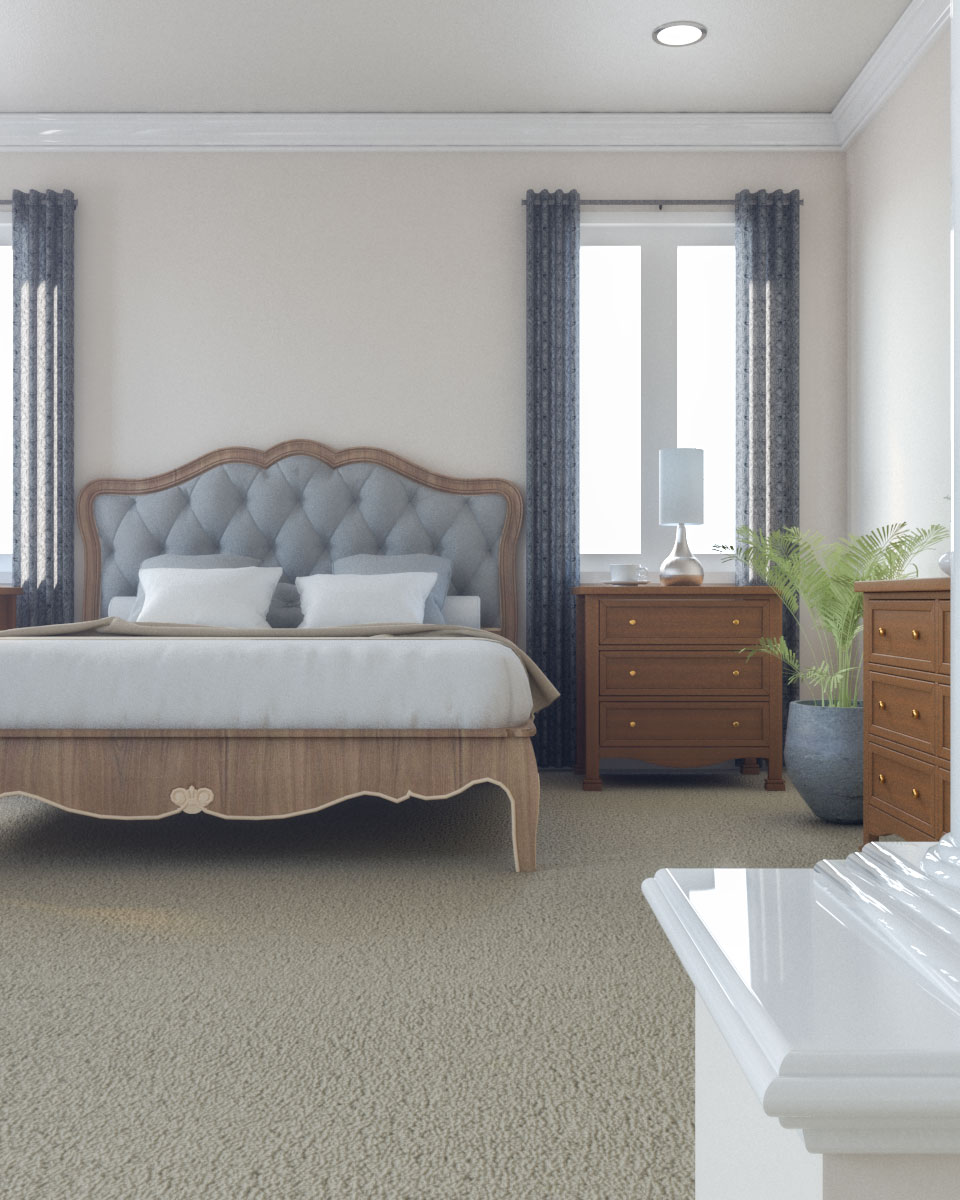 Classic Beige Roman Style Master Bedroom Design