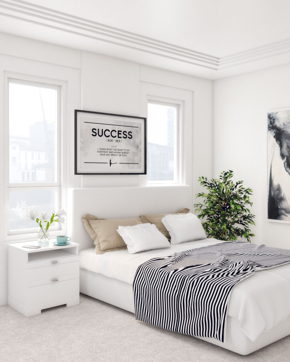 Minimalist Contemporary White Bedroom Design - roomdsign.com