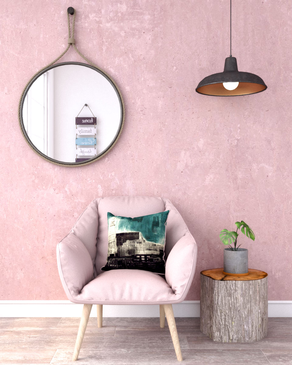 Rustic industrial style pink wall ideas