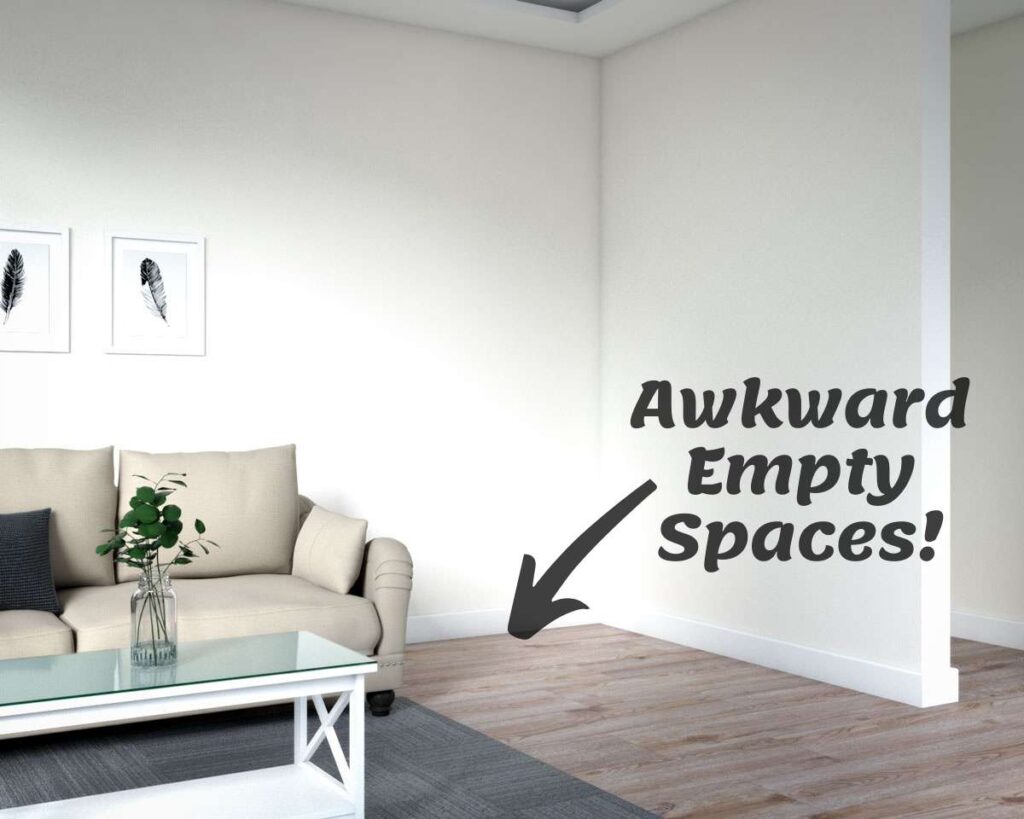 filling awkward living room corners