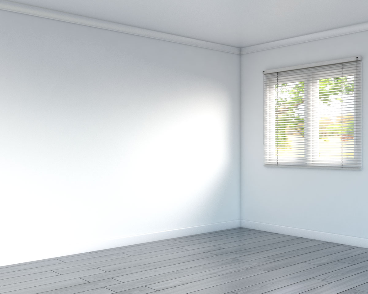 Gray floor with white wall