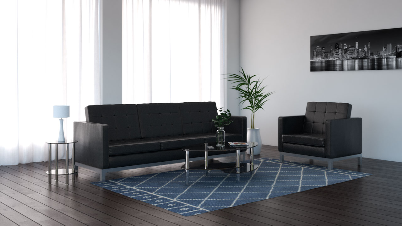 What Color Rug Goes With Black Furniture