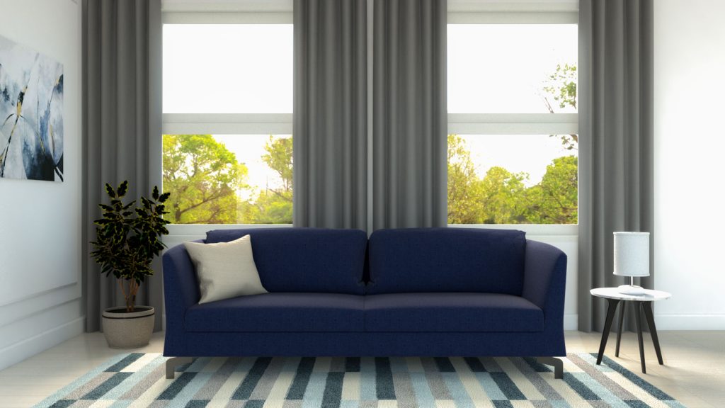 10 Curtain Color Inspirations to Pair With Blue Couch