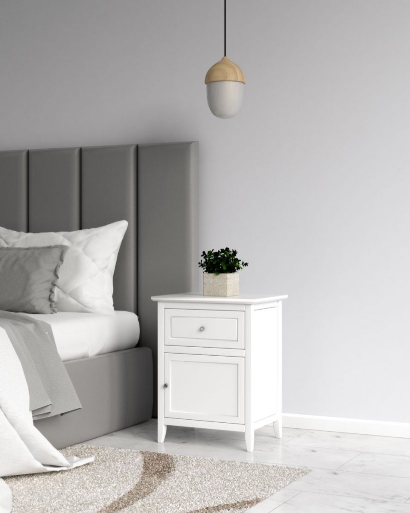 Elegant Nightstand Colors for Gray Headboards