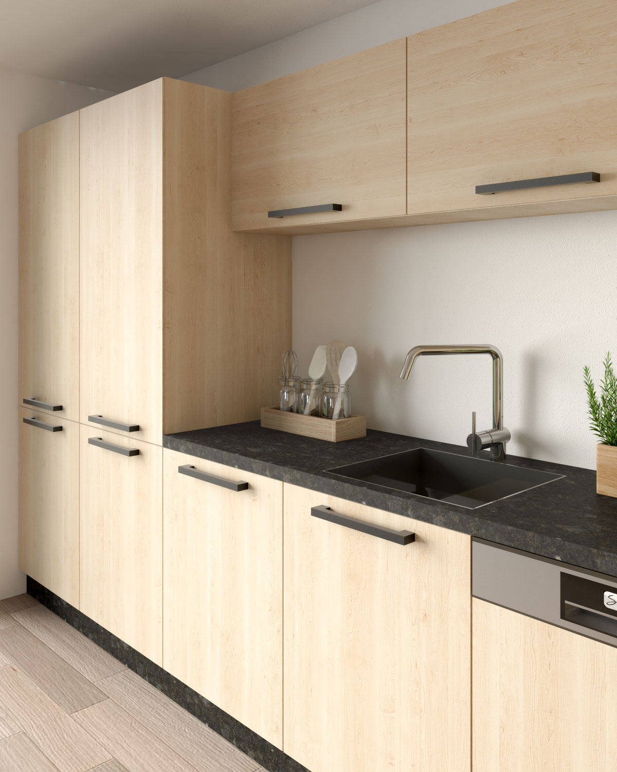 Light Wood Kitchen Cabinets With Black Countertops – Things In The Kitchen