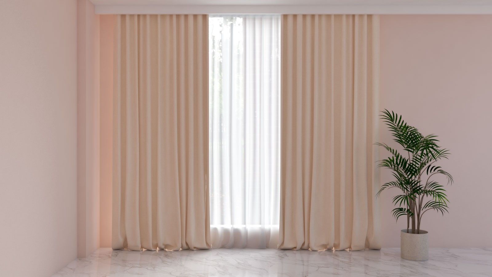 pink curtains living room