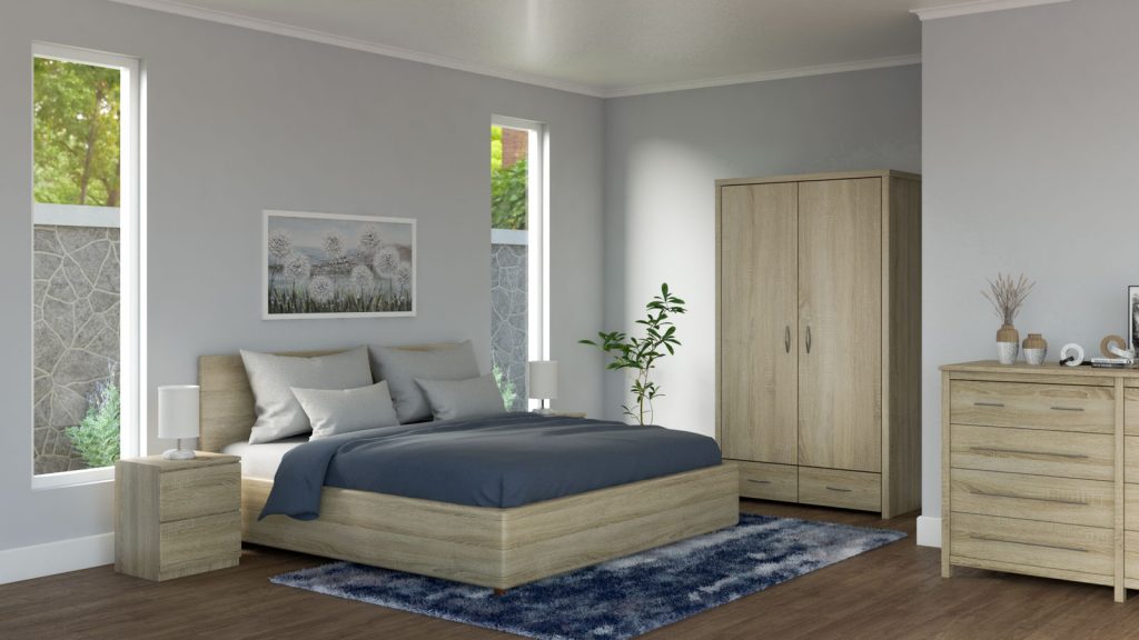 10 Cozy Bedding Color Ideas For Bedroom With Oak Furniture - roomdsign.com