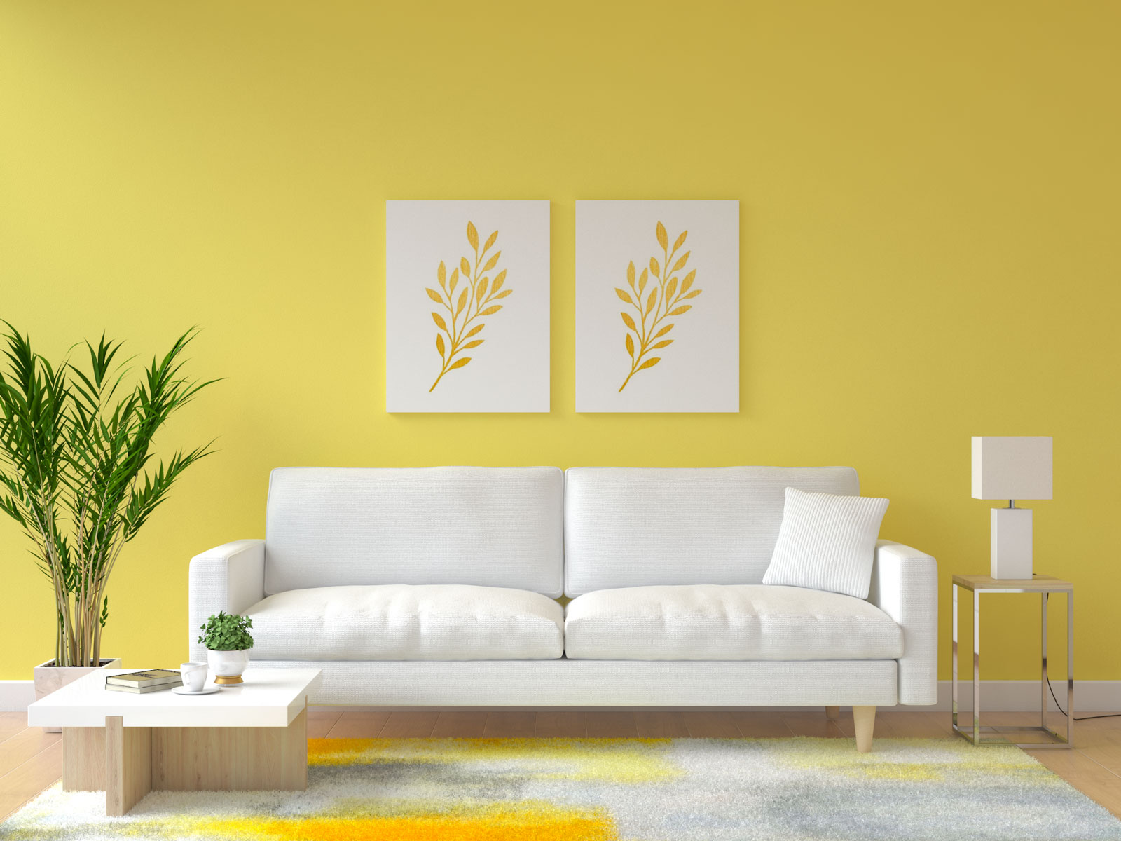 Yellow wall decor