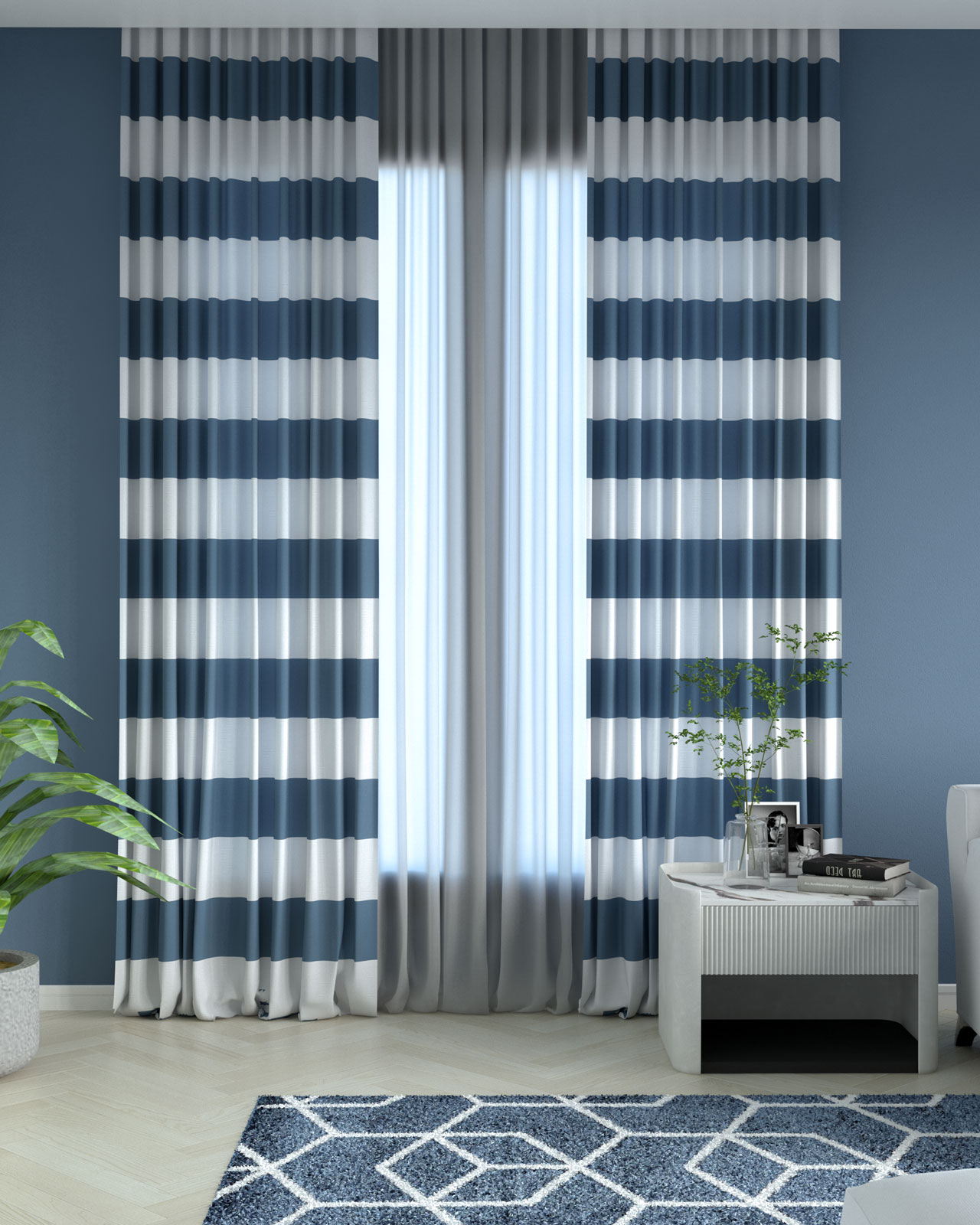 what color curtains match light blue walls