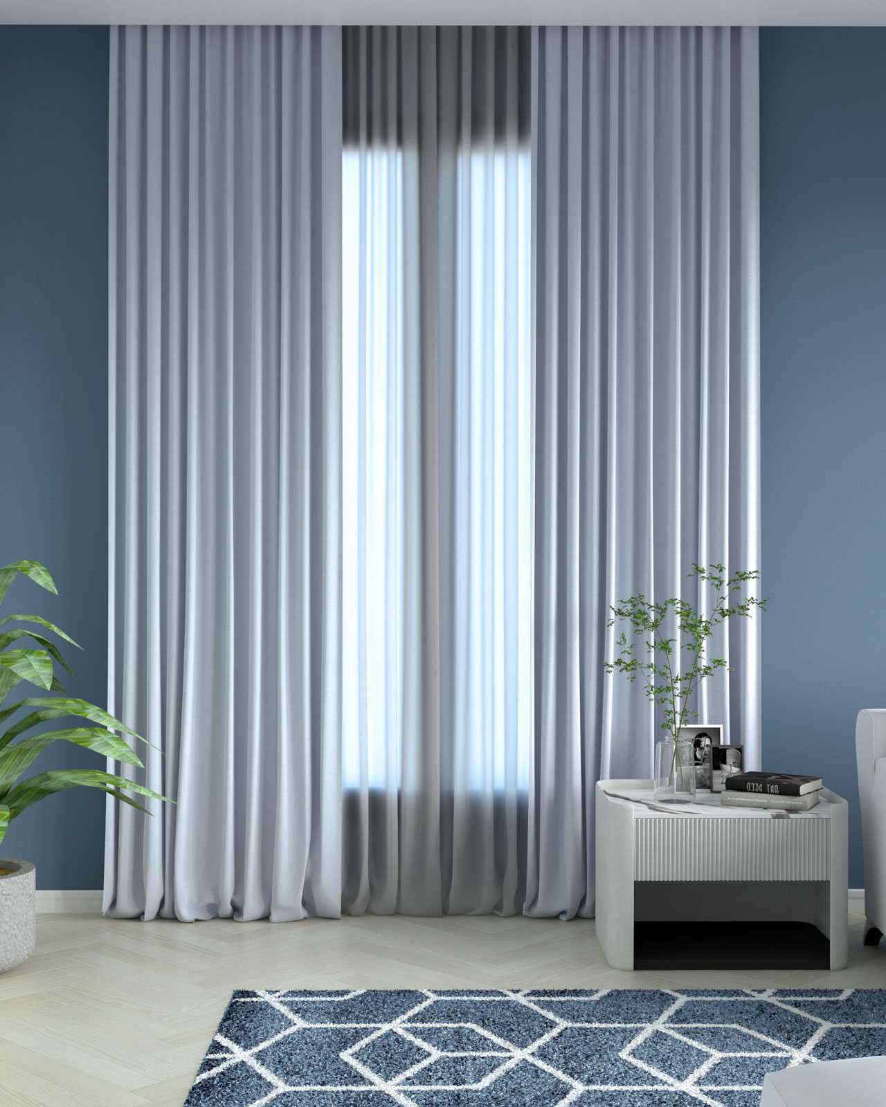 What Color Curtains Go With Blue Wall