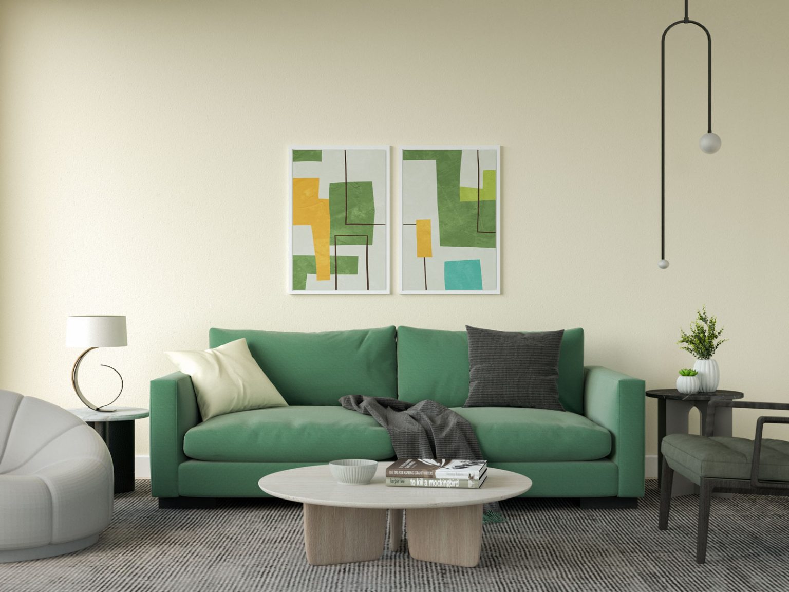8 Wall Paint Colors That Go Beautifully With a Green Sofa