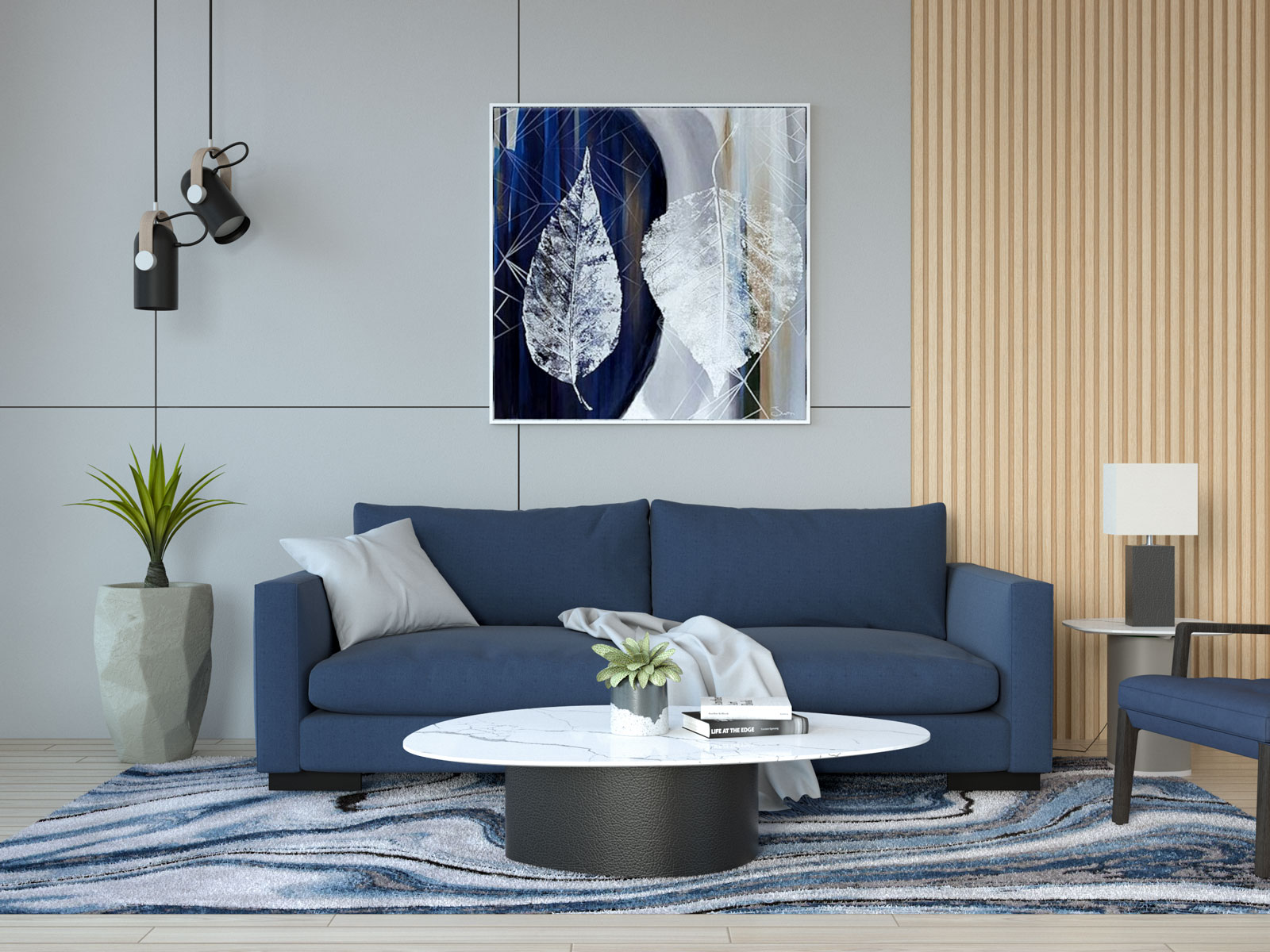 What Colour Sofa Goes With Dark Blue Walls