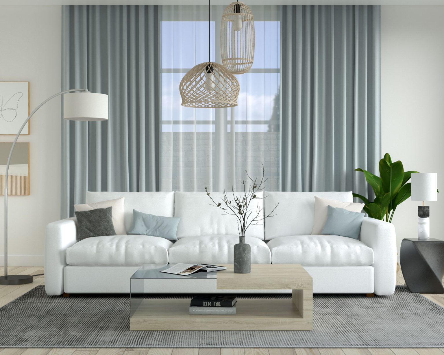 8 Curtain Colors to Make Your White Couch Feel More Alive
