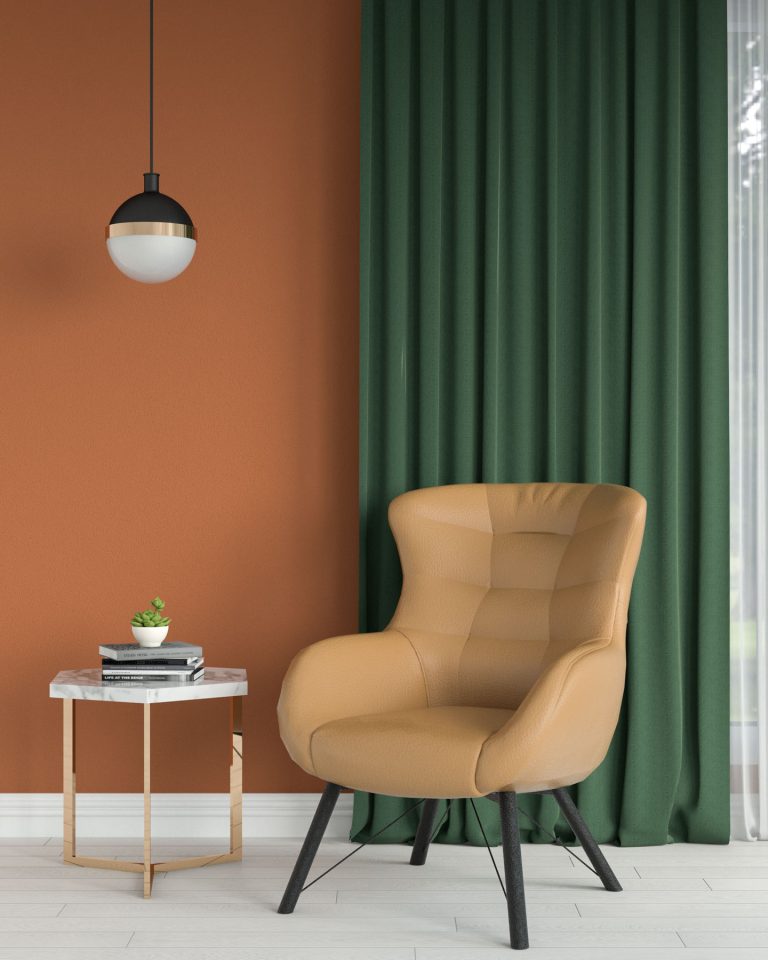 7 Vibrant Curtain Combinations for Orange Walls