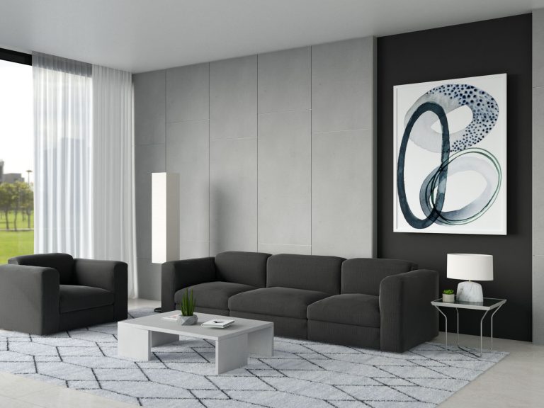 8 Dramatic Living Room Designs Showcasing a Black Couch