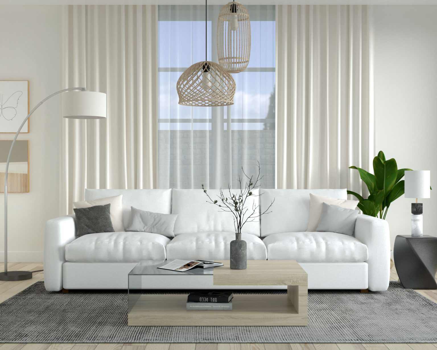 8 Curtain Colors to Make Your White Couch Feel More Alive