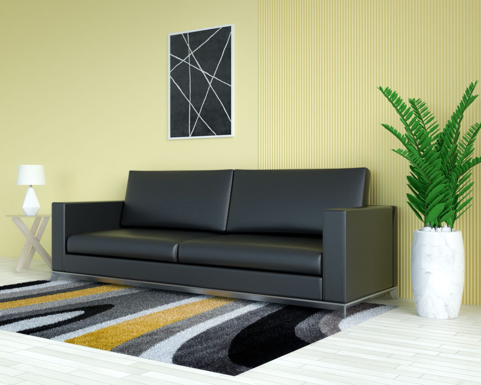 8 Dramatic Living Room Designs Showcasing a Black Couch