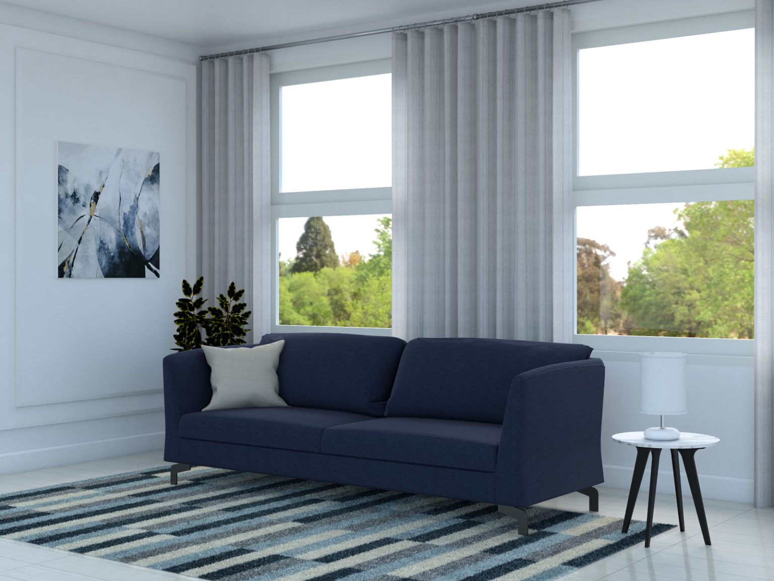 7 Serene Living Room Ideas Featuring a Blue Couch