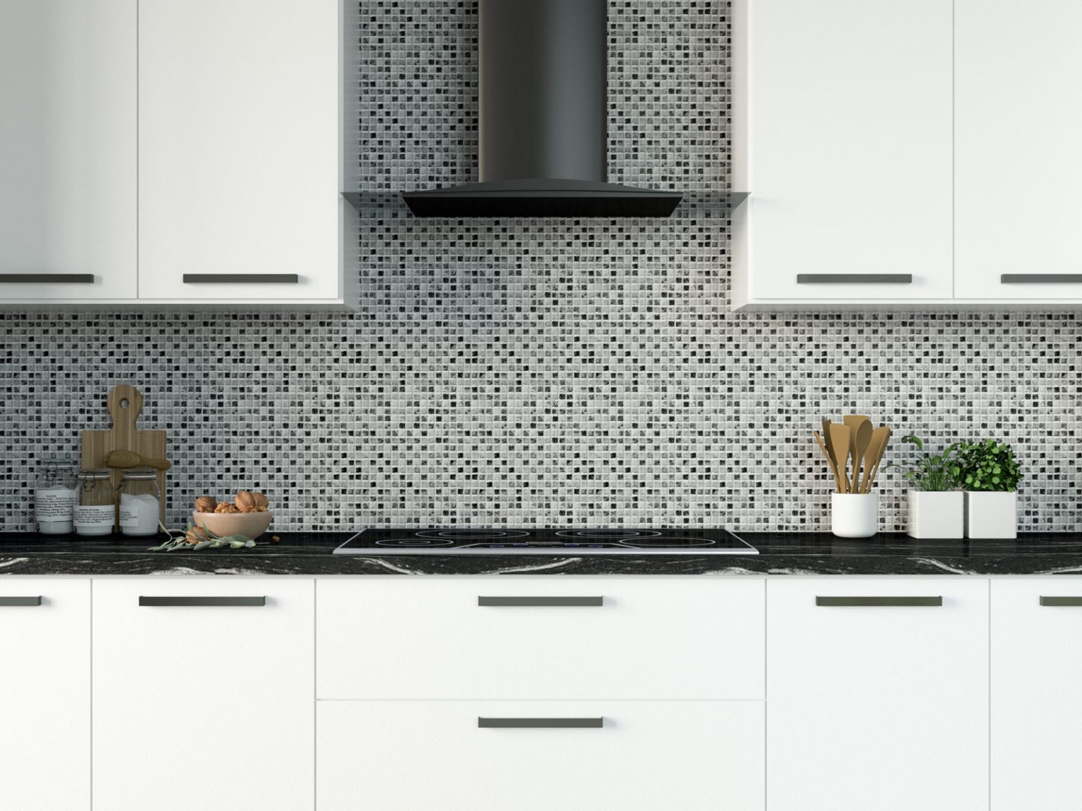 7 Stylish Ideas for Black and White Kitchen Backsplashes