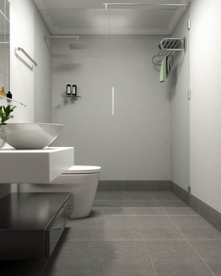 11 Elegant Bathroom Wall Combinations with Gray Tile Flooring