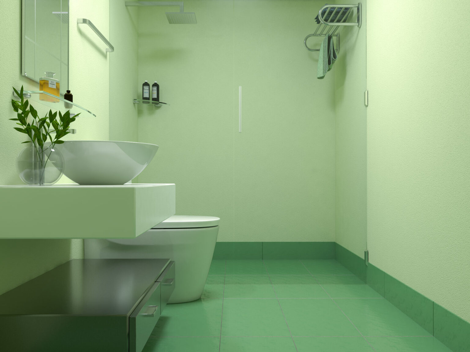 10 Interesting Color Ideas to Complement Green Tile Floors (Fresh and ...