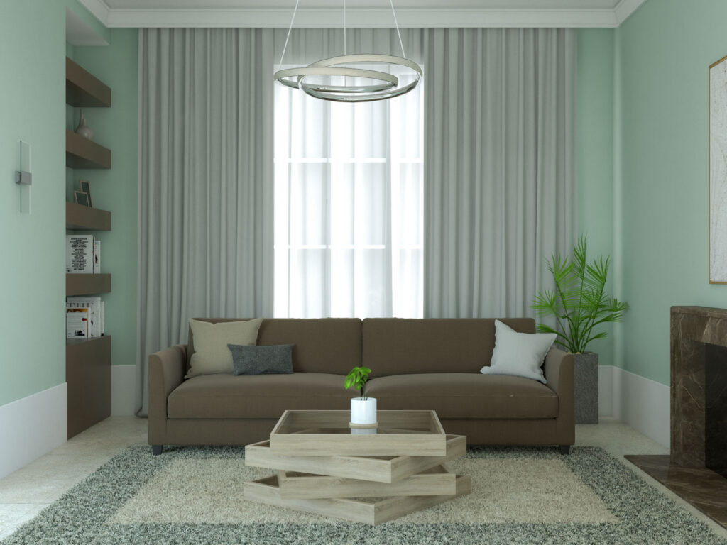 What Color Curtains with Green Walls and Brown Furniture? (8 Jaw