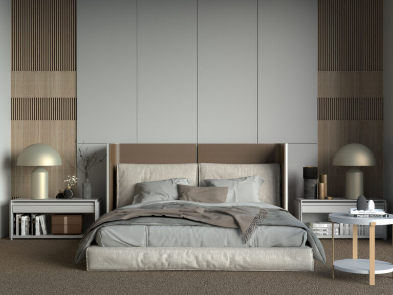 10 Cozy Color Scheme Ideas for Bedrooms with Brown Carpet - roomdsign.com