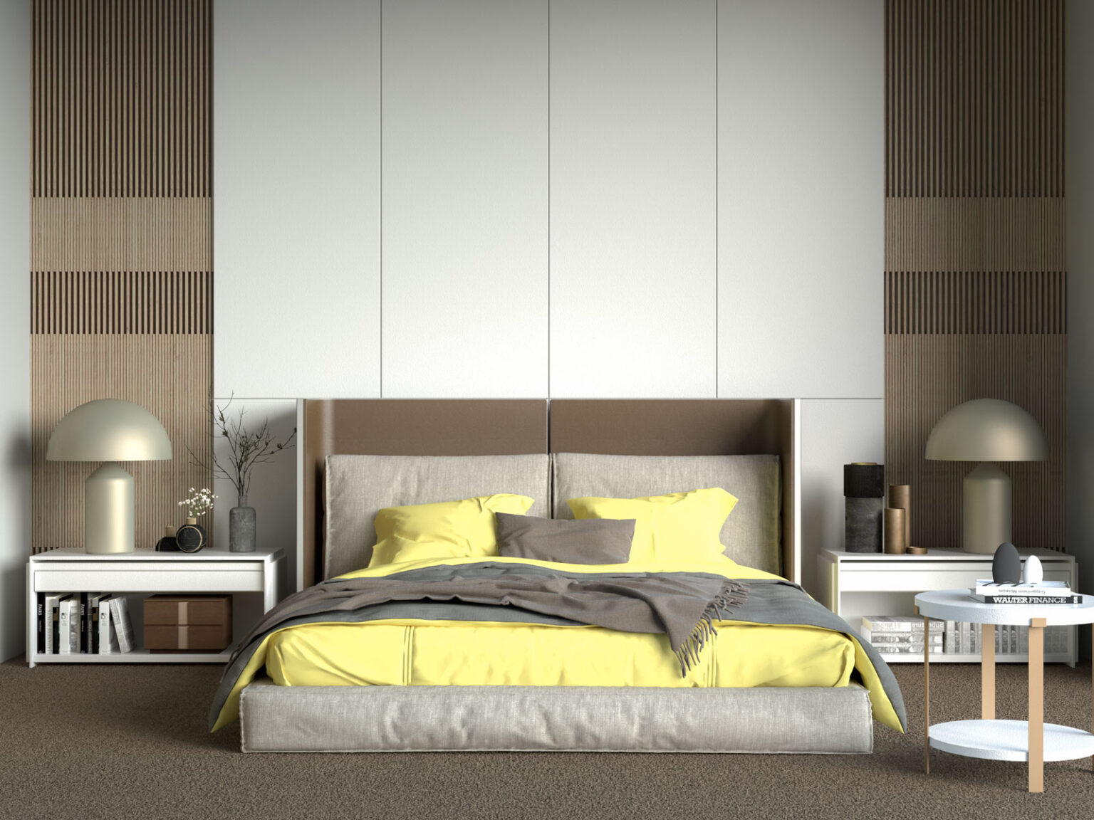 10 Cozy Color Scheme Ideas for Bedrooms with Brown Carpet - roomdsign.com