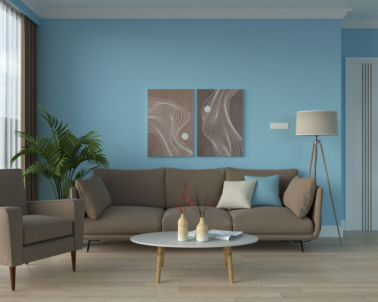 7 Blue Shades That Coordinate Effortlessly with Brown Furniture - roomdsign.com