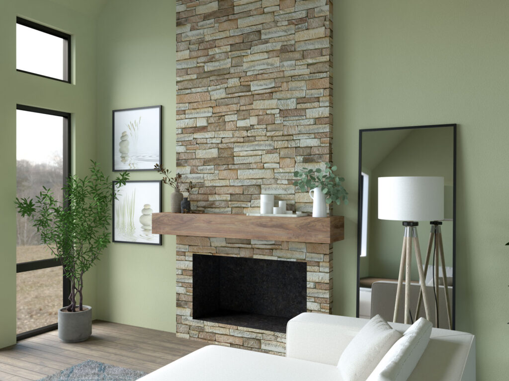Wall Paint Color Ideas for Family Room with Stone Fireplace (7 Charming ...