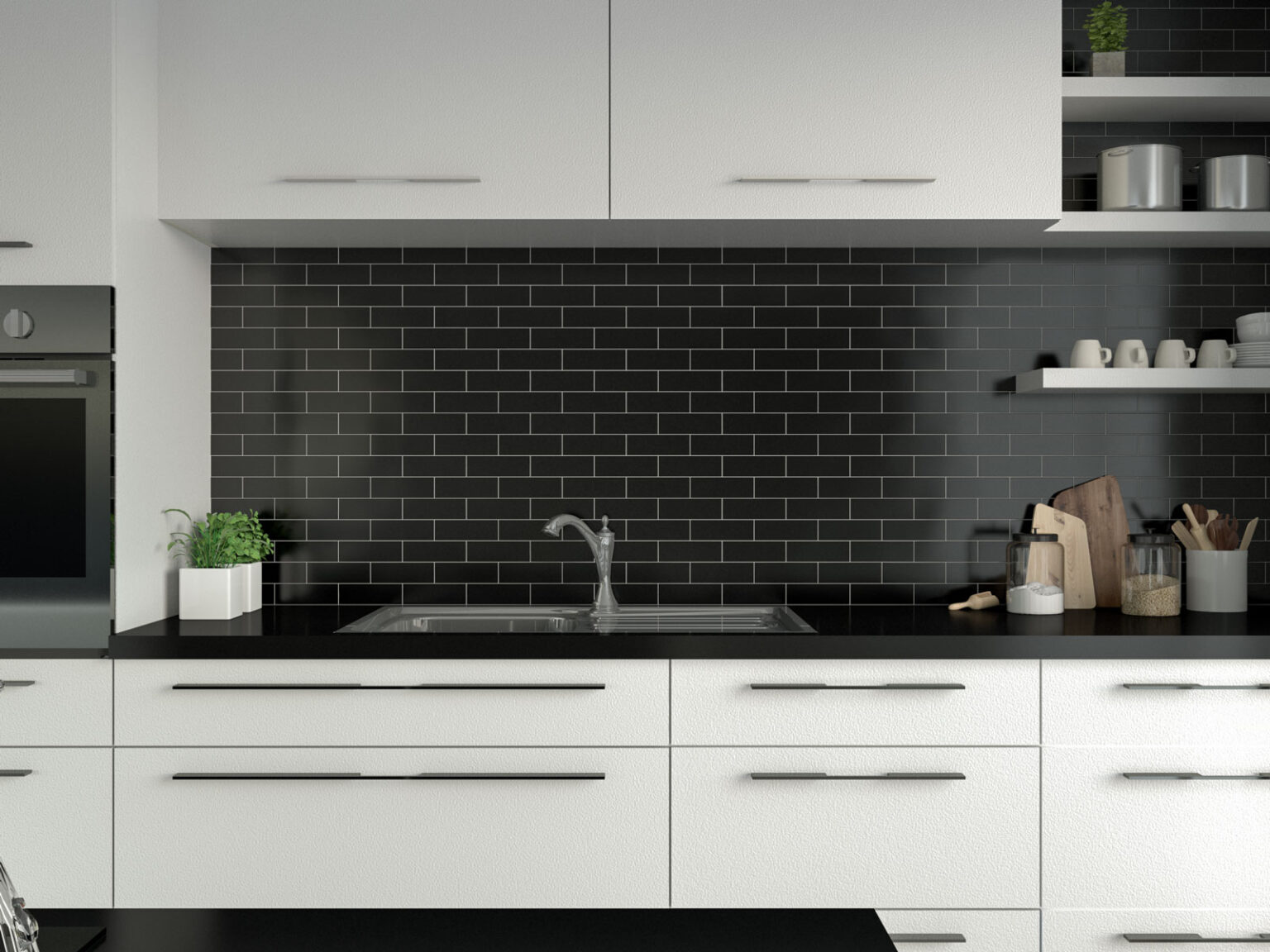 10 Bold and Stylish Black Kitchen Backsplash Ideas