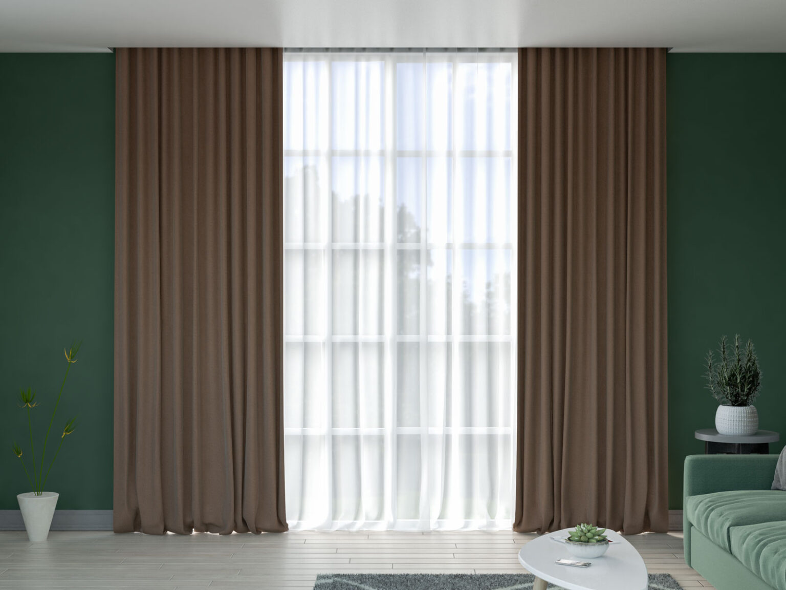 8 Curtain Colors to Enhance Dark Green Walls with Style - roomdsign.com