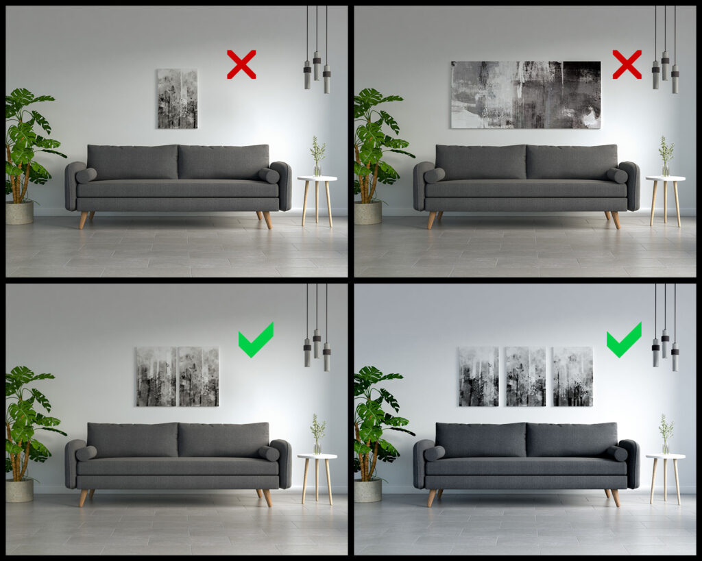 The Formula for Perfect Sofa Art Proportions